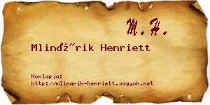 Mlinárik Henriett névjegykártya